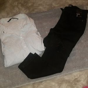 😍Zara shirt & Express jeans bundle
